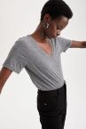 Regular Fit V Yaka Basic Kısa Kollu Tişört
