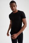 Defacto Fit Kısa Kollu Bisiklet Yaka Slim Fit Örme Üst