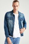 Basic Slim Fit Mevsimlik İnce Jean Ceket