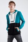 Renk Bloklu Kapüşonlu Regular Fit Sweatshirt