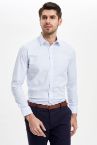 Modern Fit Desenli Klasik Uzun Kollu Gömlek