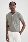 Polo Yaka Kısa Kollu Regular Fit Cepli Tişört