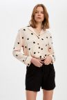 Fall In Love Relax Fit Puantiye Desenli Uzun Kollu Pijama Üstü