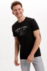 Baskılı Bisiklet Yaka Slim Fit Tişört