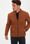 Slim Fit Dik Yaka Süet Mont
