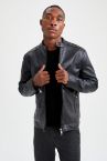 Slim Fit Suni Deri Mont