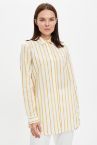 Relax Fit Çizgili Dokuma Poplin Gömlek Tunik