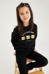 Kız Çocuk Yazı Baskılı Sweatshirt