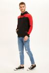 Baskılı Slim Fit Kapüşolu Fermuarlı Sweatshirt