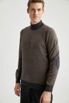 Slim Fit Yarım Balıkçı Yaka Triko Kazak