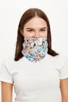Çiçek Desenli Çok Amaçlı Bandana Boyunluk
