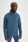 Regular Fit Şal Yaka Geri Dönüşümlü Uzun Kollu Sweatshirt