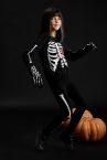 Kız Çocuk Halloween Temalı İskelet Adam Baskılı 2'li Takım
