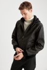 Slim Fit Kapüşonlu Viskon Mont