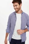 Uzun Kollu Modern Fit Desenli Gömlek