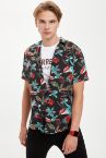 Slim Fit Poplin Kısa Kollu Gömlek