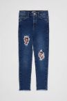 Kız Çocuk Skınny Fit Yıpratma Desenli Jean Pantolon