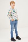 Erkek Çocuk Slim Fit Sıçratmalı Jean Pantolon