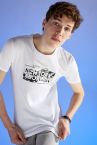 New York Baskılı Slim Fit Bisiklet Yaka Pamuklu Penye Tişört