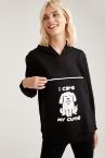 Hayvan Baskılı Kapüşonlu Relax Fit Sweatshirt