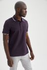 Slim Fit Polo Yaka Basic Kısa Kollu Pamuklu Penye Tişört