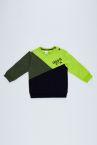Erkek Bebek Regular Fit Bisiklet Yaka Renk Bloklu Sweatshirt