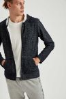 Slim Fit Kapüşonlu Fermuarlı Uzun Kollu Hırka