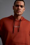 Oversize Fit Kapüşonlu Yazı Baskılı Sweatshirt