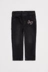 Kız Bebek Sim Nakışlı Jean Pantolon