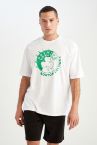 Defacto Fit NBA Boston Celtics Lisanslı Oversize Fit Tişört