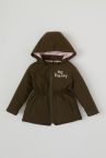 Kız Bebek Regular Fit Kapüşonlu Sırt Baskılı Penye Astarlı İnce Mevsimlik Mont