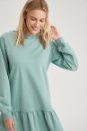 Basic Kapüşonlu Oversize Fit Sweat Elbise