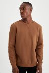 Regular Fit Bisiklet Yaka Basic Pamuklu Sweatshirt