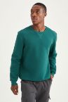 Regular Fit Bisiklet Yaka Basic Pamuklu Sweatshirt