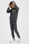Erkek Çocuk Yazı Baskılı Sweatshirt Jogger Eşofman Alt Takım