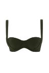 Büzgü Detaylı Push Up Straplez Bikini Üstü