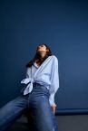 Oversize Fit Çizgili Pamuklu Poplin Gömlek Tunik