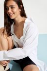Oversize Fit Poplin Gömlek ve Büstiyer Takımı