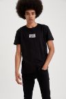 Internet Famoust Baskılı Slim Fit Pamuklu Penye Tişört