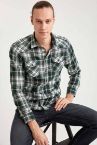 Ekose Slim Fit Uzun Kollu Oduncu Gömlek