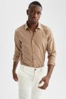 Modern Fit Polo Yaka Uzun Kollu Gömlek
