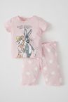 Kız Bebek Lola Bunny Lisanslı Kısa Kol Pamuklu Pijama Takımı