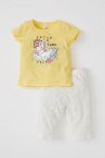 Kız Bebek Unicorn Baskılı Kısa Kol Pijama Takımı