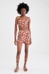 İp Askılı Crop Top ve Mini Şort Plaj Takımı