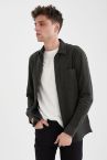 Slim Fit Basic Uzun Kollu Gömlek