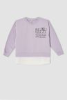 Kız Çocuk Yazı Baskılı Sweatshirt