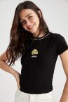 Harry Potter Lisanslı Relax Fit Crop Tişört