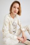Relax Fit Batik Desenli Bugs Bunny Lisanslı Sweatshirt Tunik
