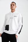 Slim Fit Kapüşonlu Sırt Baskılı Sweatshirt