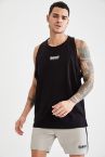 Ekstra Slim Fit Slogan Baskılı Spor Pamuklu Penye Atlet